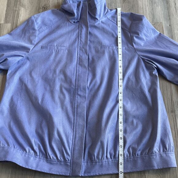 Chico's Women’s Faux Suede Snakeskin Zipper Jacket Purple 3/4 Sleeve Size 2 - Picture 10 of 10